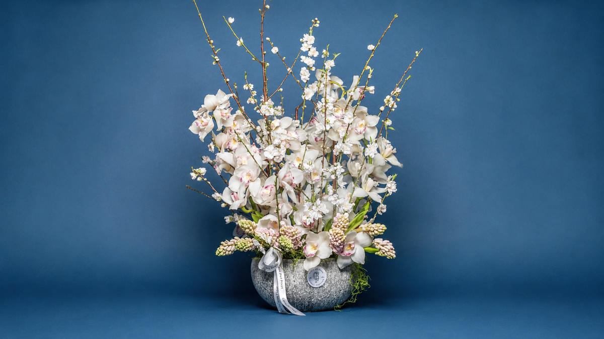 Luxury white orchid arrangement by Casa Dei Fiori in Beverly Hills