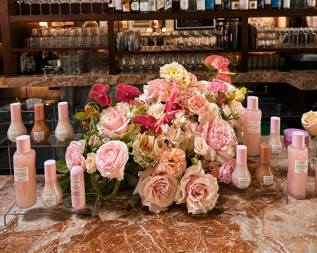 Luxury floral styling for Beverly Hills product launch