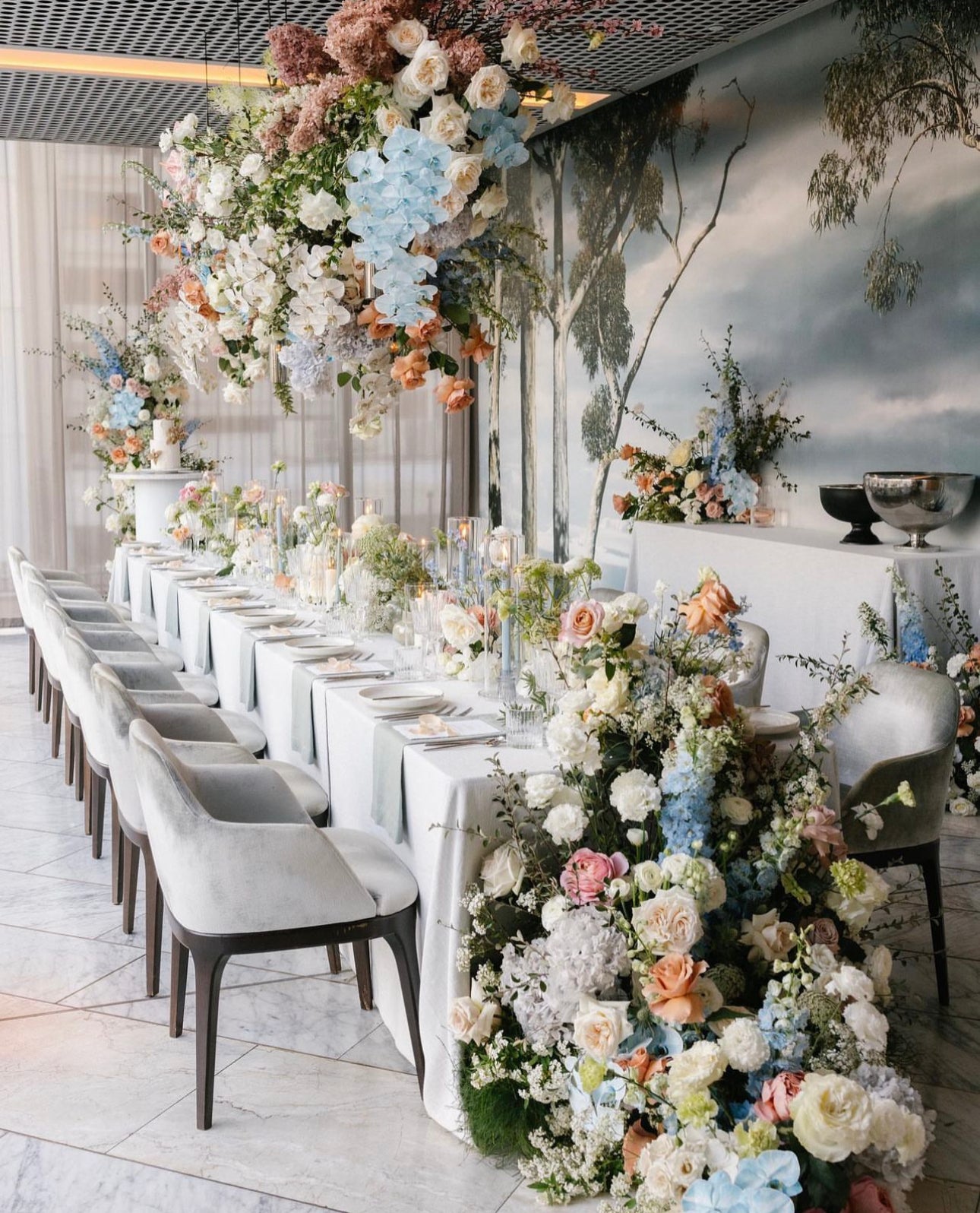 Luxury tablescape florals for Montecito Club dinner