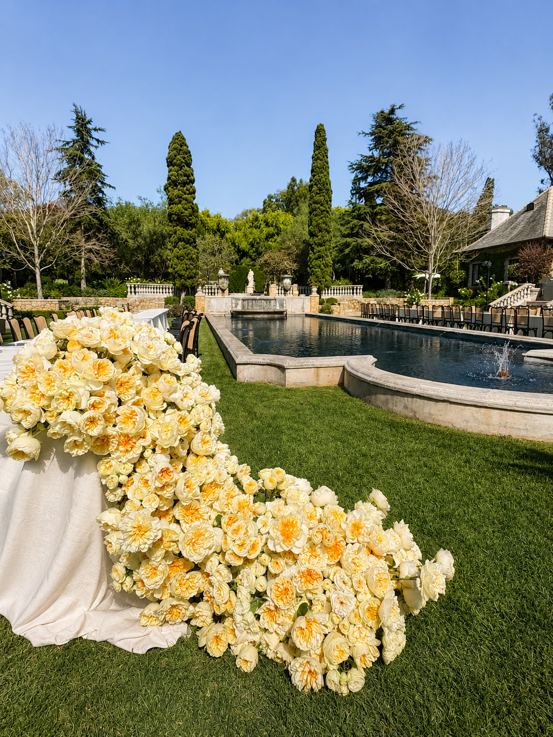 Luxury wedding florals for country club celebration in Los Angeles