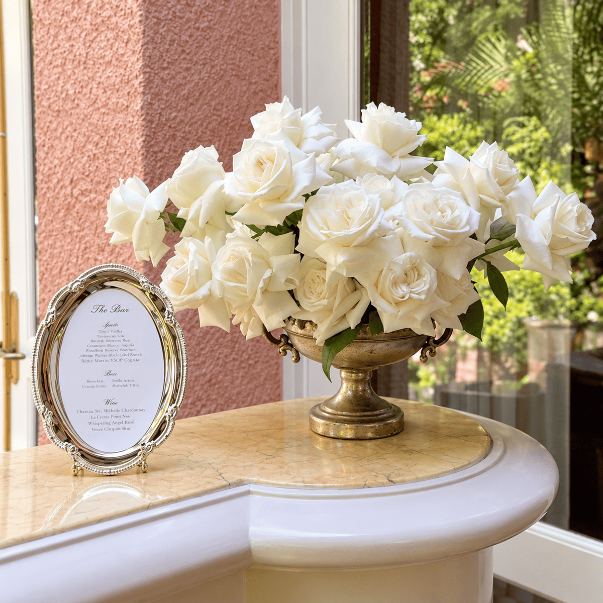floral welcome sign for graduation party, Los Angeles | Casa Dei Fiori