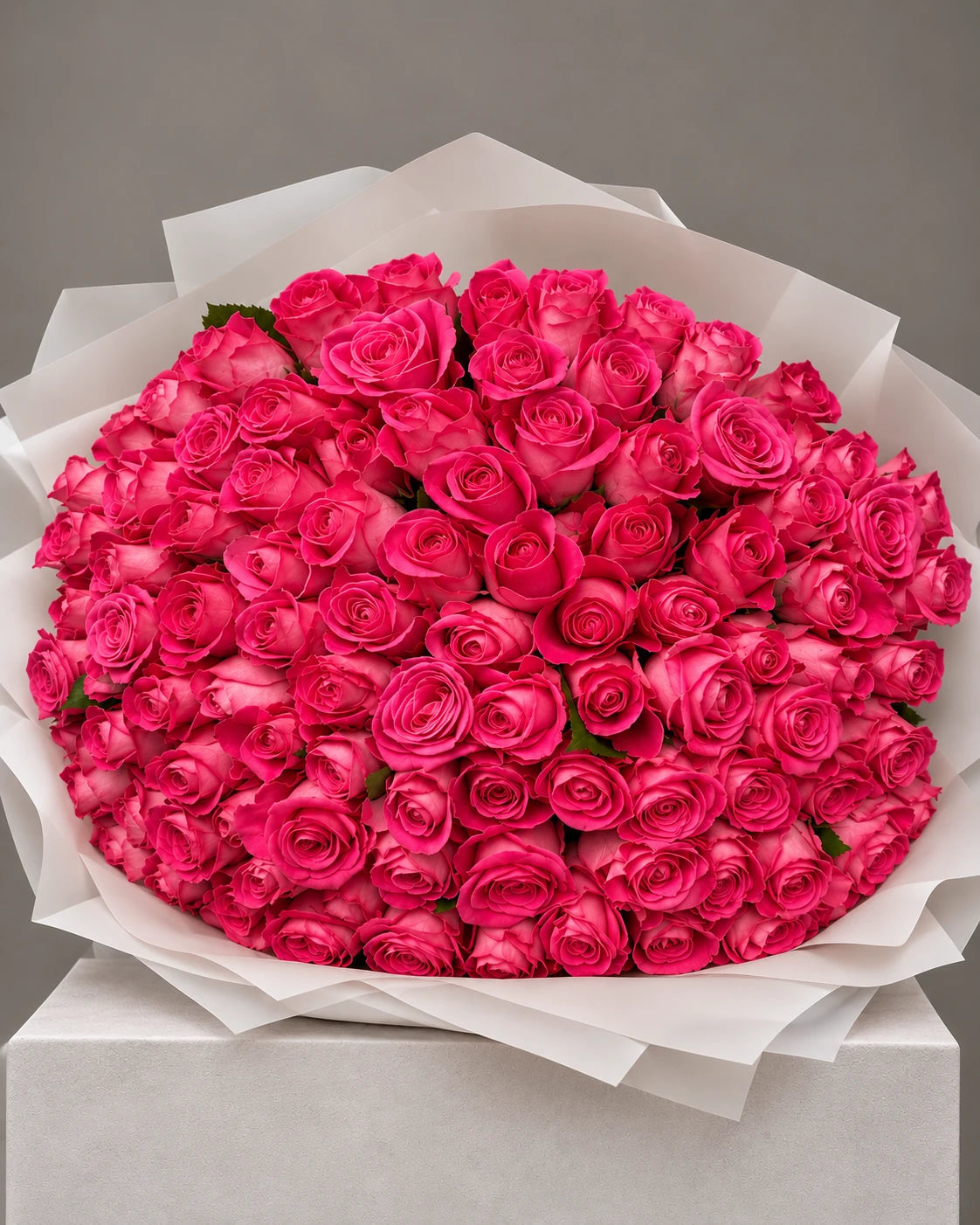 hot pink roses bouquet with same-day delivery in Beverly Hills and Los Angeles