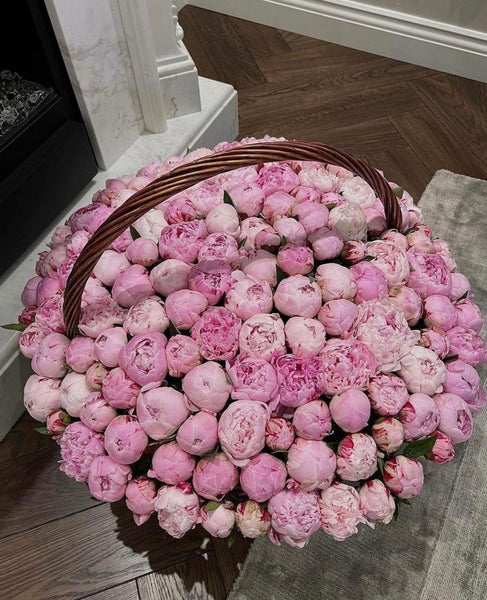 Pink Peonies in the Basket