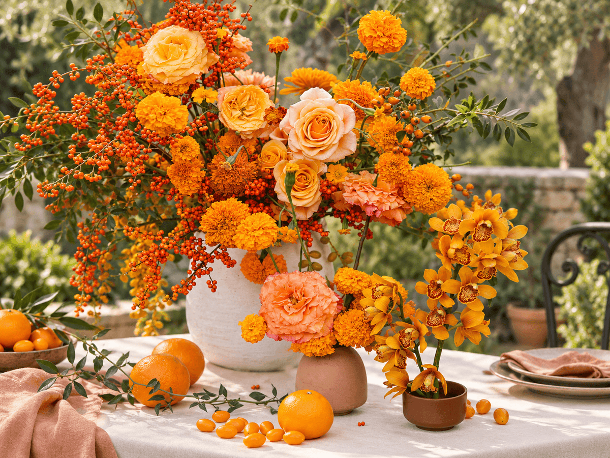 Orange marigold flowers representing marigold meaning and symbolism by a Los Angeles florist