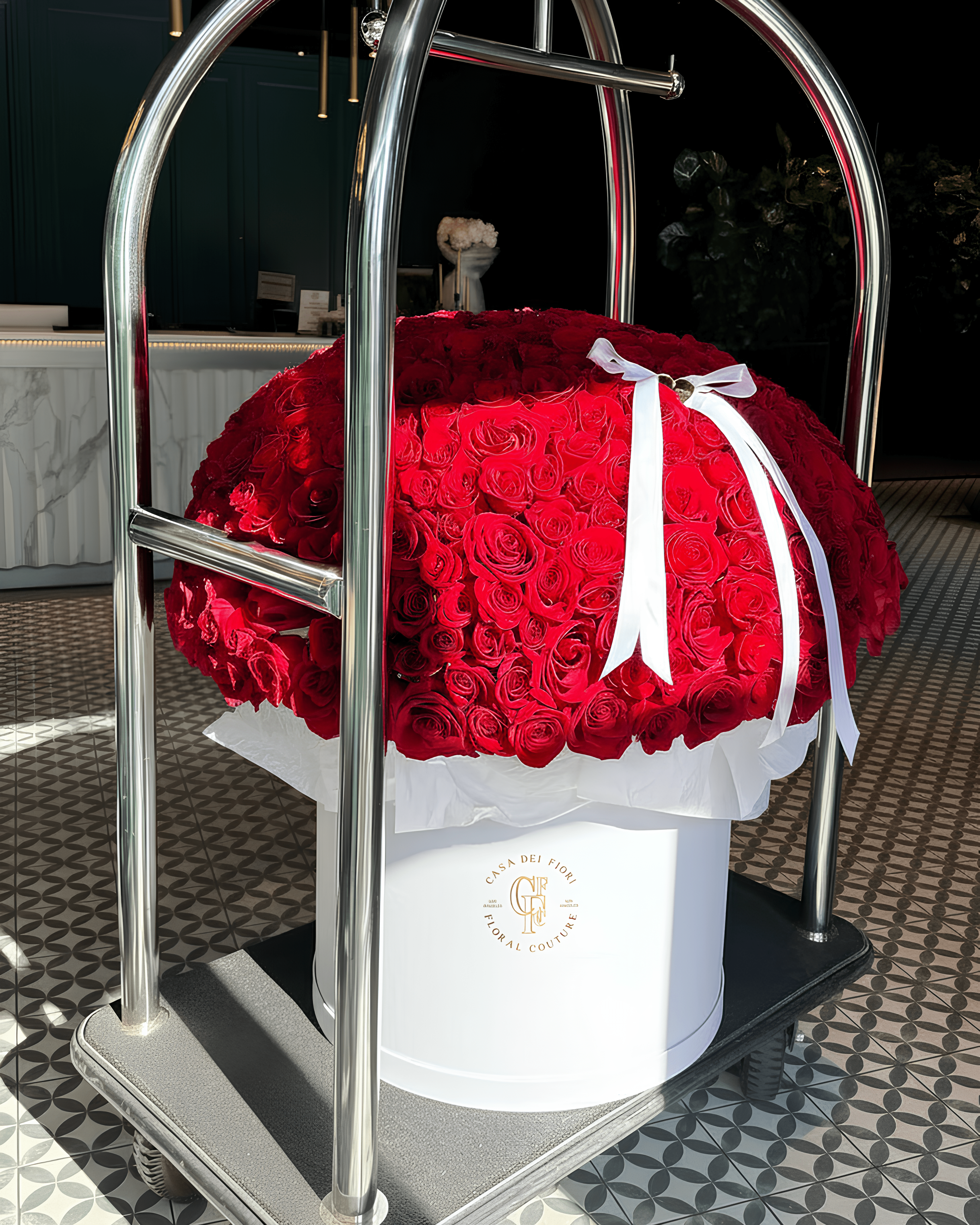 XXL BOX OF RED OR WHITE ROSES