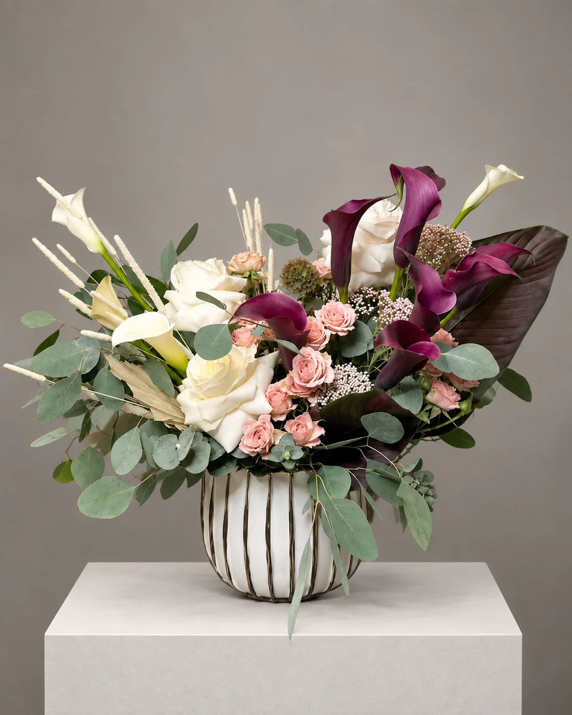 Burgundy Calla Lily Flower Arrangement for Same-Day Delivery in Los Angeles