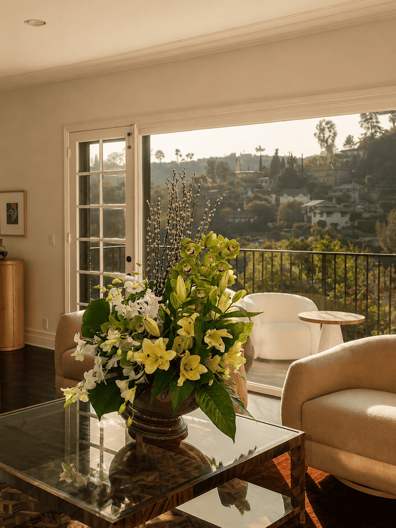 Custom Los Angeles home flower subscription arrangement by Casa Dei Fiori