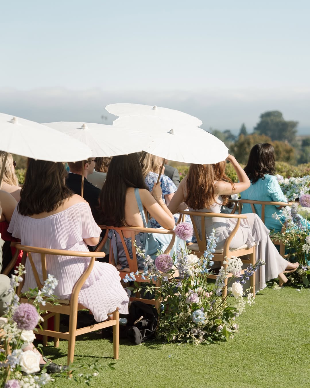 Elegant ceremony flowers for Montecito Club wedding