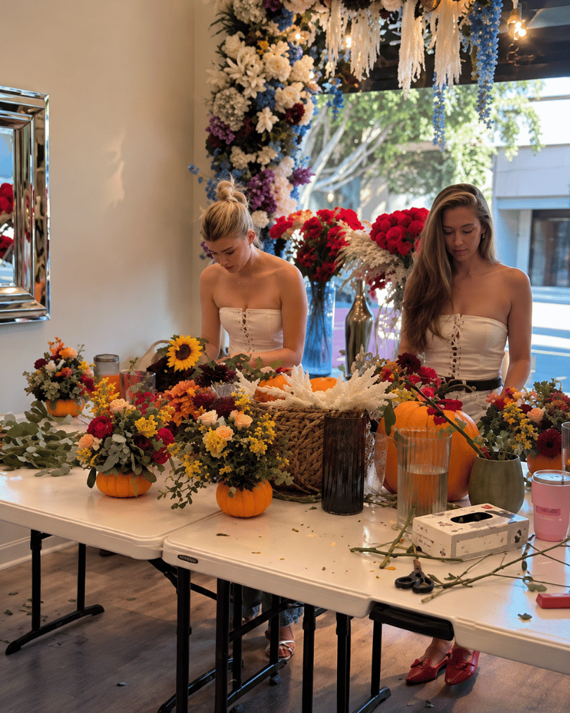 Hands-on Halloween flower arranging class at Casa Dei Fiori Beverly Hills