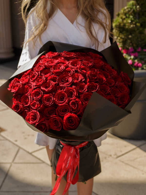 BOUQUET of RED, WHITE or CHAMPAGNE ROSES