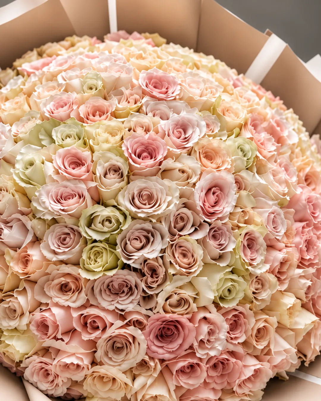 Large blush rose bouquet with hundreds of premium roses by Casa Dei Fiori Beverly Hills