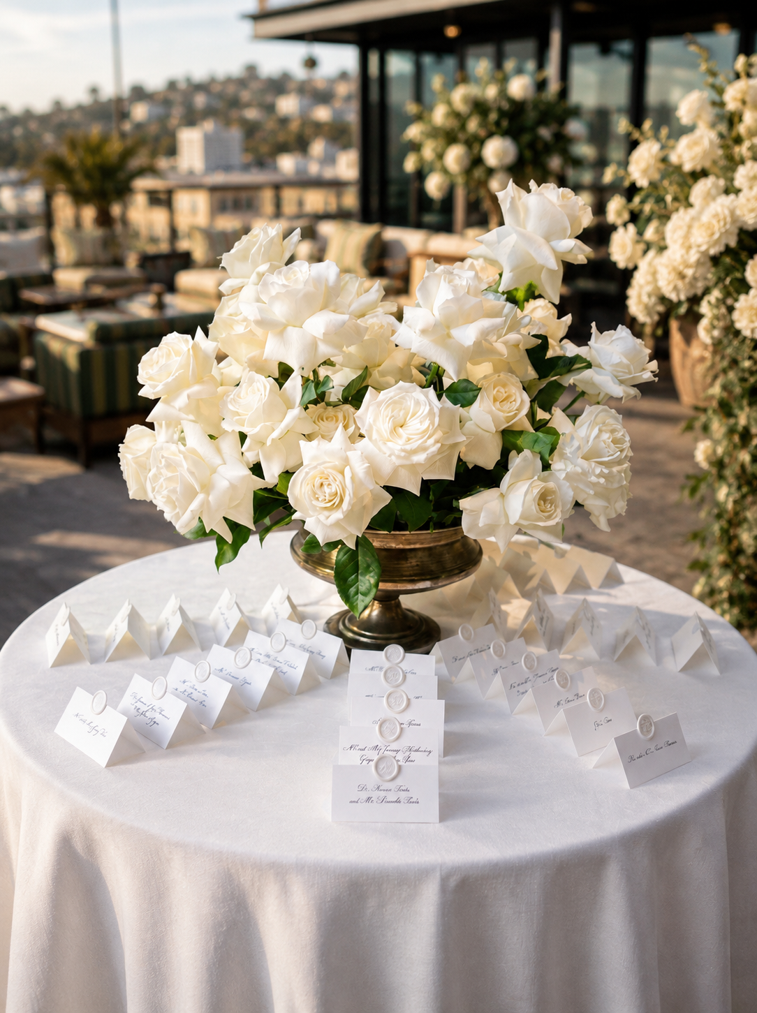 Modern floral styling for Sunset Boulevard event