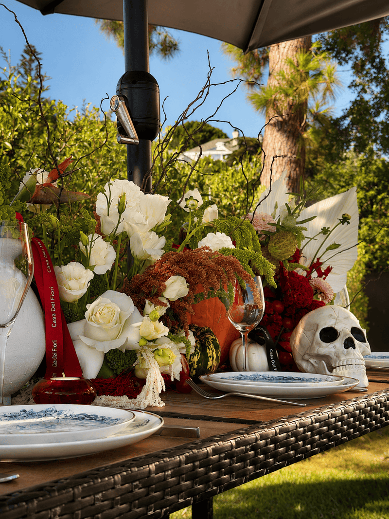 Seasonal Halloween flowers for a residential subscription by Casa Dei Fiori