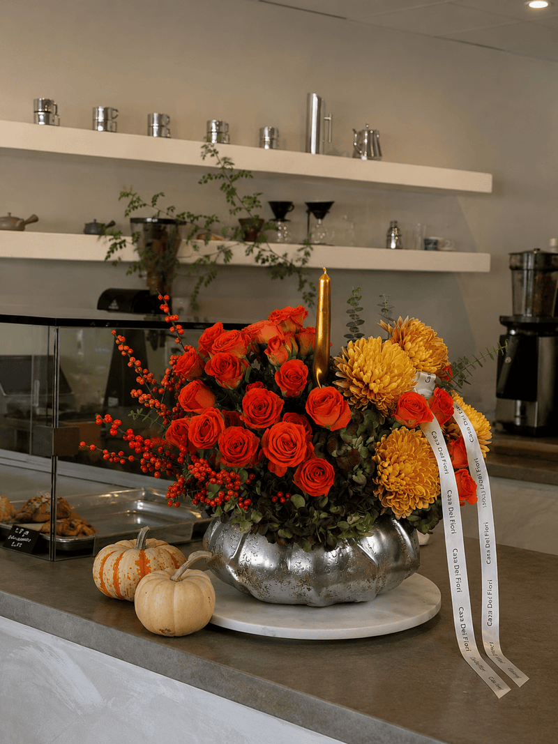 Weekly floral arrangements for business reception desks