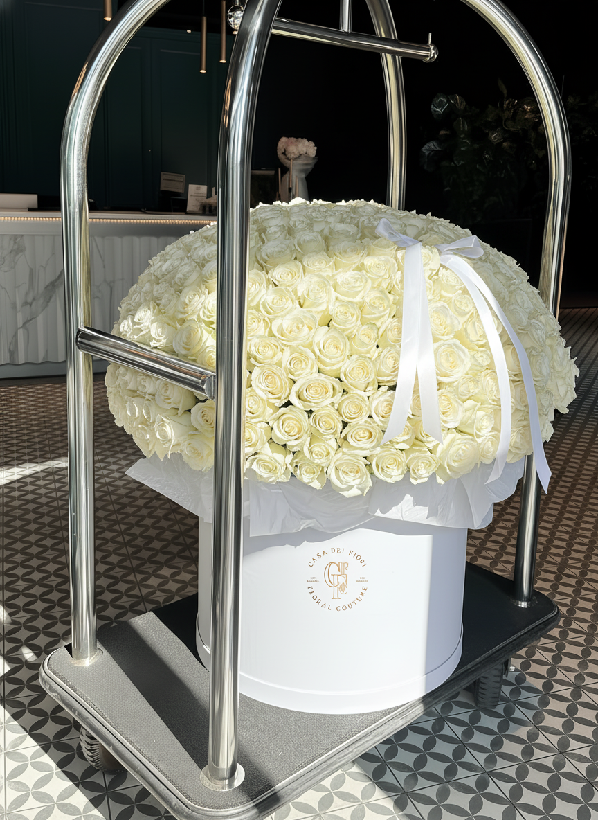 XXL BOX OF RED OR WHITE ROSES