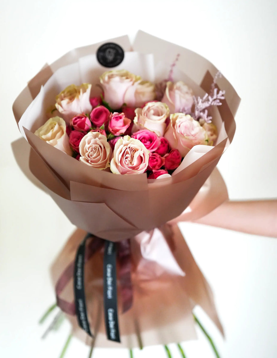 light pink spray roses