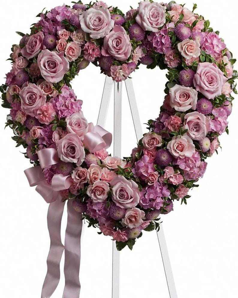PINK FUNERAL WREATH - Casa Dei Fiori